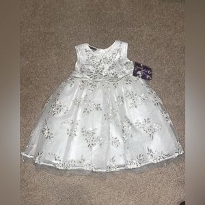 Blueberi 18M childrens white dress with sequins and lace